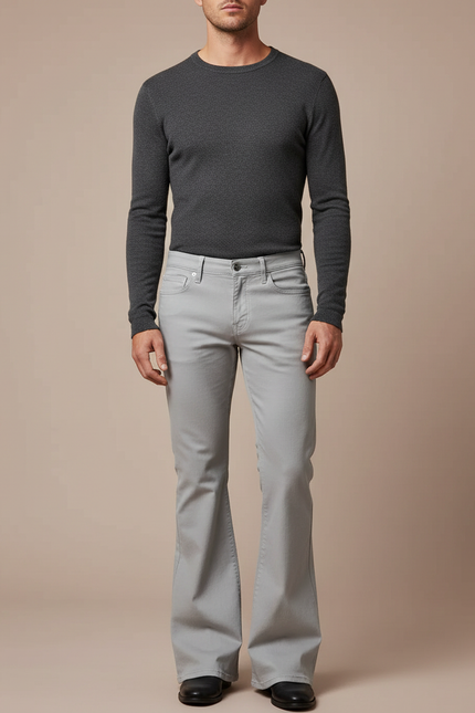 Pantalon Patte D'éléphant Gris - Jean