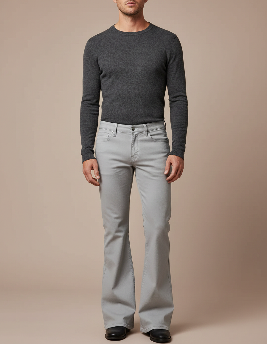 Pantalon Patte D'éléphant Gris - Jean