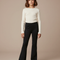 Pantalon Patte D'Éléphant Noir Pailleté Enfant Évasé Velours