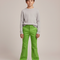 Pantalon Patte D'Éléphant Vert Vif Coupe Évasée Enfant - Gabardine