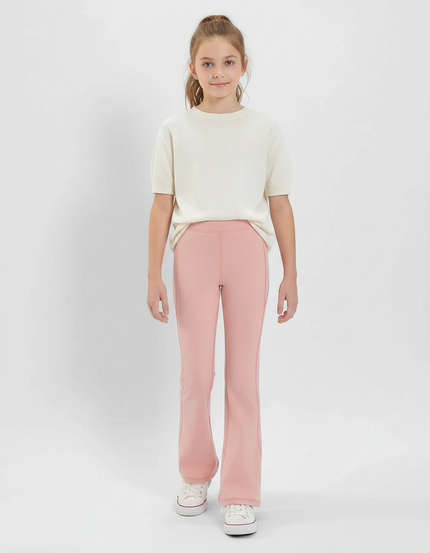 Pantalon Patte D'Éléphant Rose Confortable Fille Décontracté - Polyester