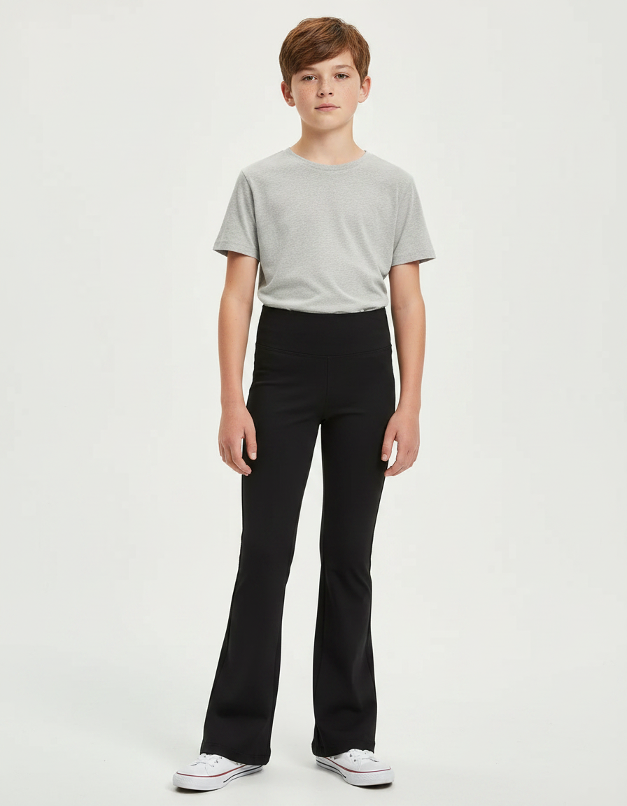 Pantalon Patte D'Éléphant Noir Confortable Élastique Enfant - Polyester
