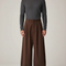 Pantalon Patte D'Éléphant Marron Côtelé Ample Décontracté Homme - Cordé