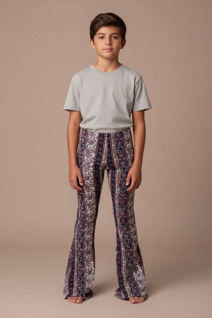 Pantalon Patte D'Éléphant Imprimé Paisley Élastique Confortable Enfant - Maille