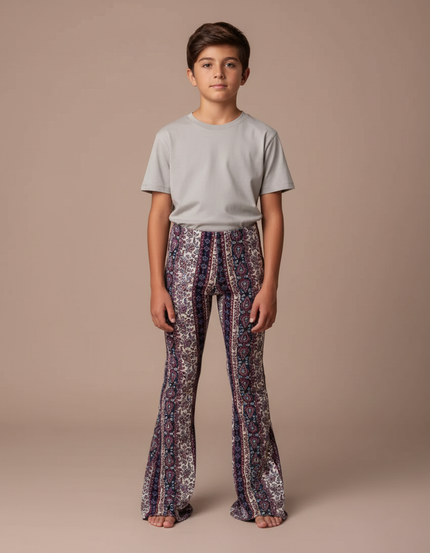 Pantalon Patte D'Éléphant Imprimé Paisley Élastique Confortable Enfant - Maille