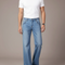 Pantalon Patte D'Éléphant En Jean Bleu Clair Droit Classique