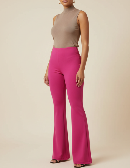 Pantalon Patte D'éléphant Femme Grande Taille - Rose Maille