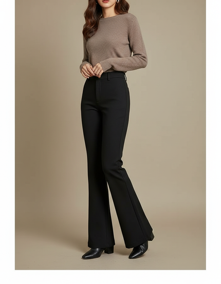 Pantalon Moulant Patte D'éléphant - Noir Polyester