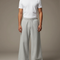 Pantalon Patte D'Éléphant Gris Ample Molleton Décontracté Unisexe