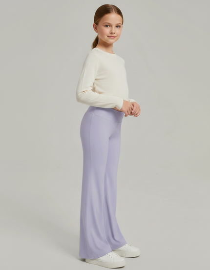 Pantalon Patte D'Éléphant Lilas Évasé Fluide Confortable Fille - Violet Maille