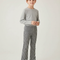 Pantalon Patte D'Éléphant Évasé Carreaux Vichy Noir Blanc Enfant - Imprimé Coton