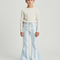 Pantalon Patte D'Éléphant Rayé Bleu Blanc Coton Enfant - Multicolore Jean