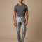 Pantalon Patte D'Éléphant Homme Gris Clair Brillant Élégant - Argenté Satin