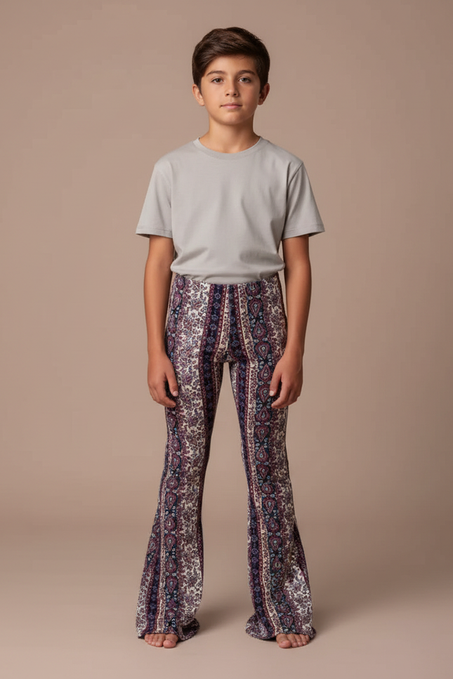 Pantalon Patte D'Éléphant Imprimé Paisley Élastique Confortable Enfant - Maille
