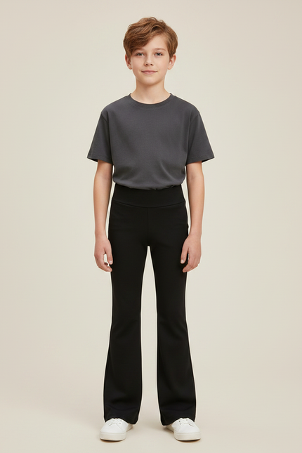 Pantalon Patte D'Éléphant Noir Élasthanne Confortable Fille - Polyester