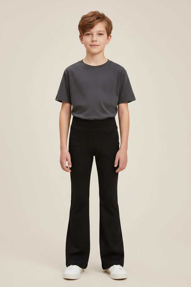 Pantalon Patte D'Éléphant Noir Élasthanne Confortable Fille - Polyester