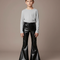 Pantalon Patte D'Éléphant Similicuir Noir Évasé Lacets Enfant - Simili cuir