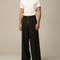 Pantalon Patte D'Éléphant Noir Plissé Boutons Visibles Homme - Gabardine