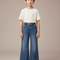 Pantalon Patte D'Éléphant Denim Bleu Évasé Frangé Enfant - Jean
