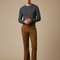 Pantalon Patte D'Éléphant Marron Plissé Homme Élastique Élégant - Gabardine