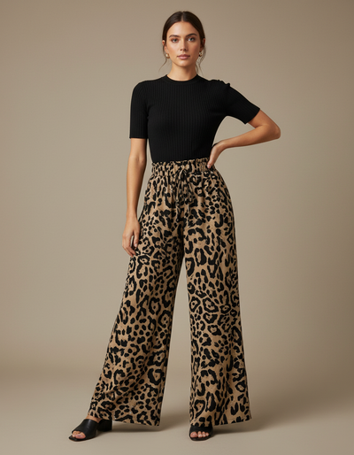 Pantalon Patte D'Éléphant Femme Coton