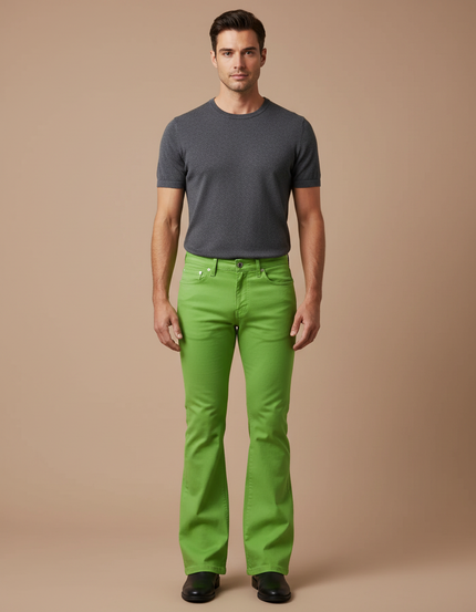 Pantalon Patte D'éléphant Homme Disco - Vert Jean