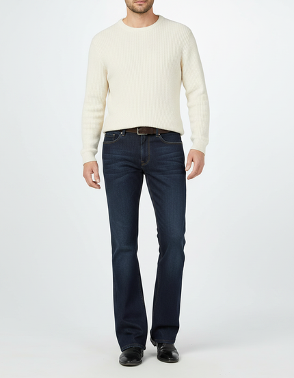 Pantalon Patte D'Éléphant Homme Bleu Denim Évasé Classique - Jean