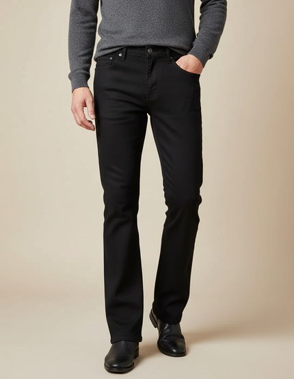 Pantalon Patte D'Éléphant Noir Homme Évasé Classique Élégant - Jean