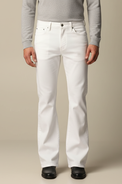 Pantalon Jean Patte D'éléphant Homme - Blanc