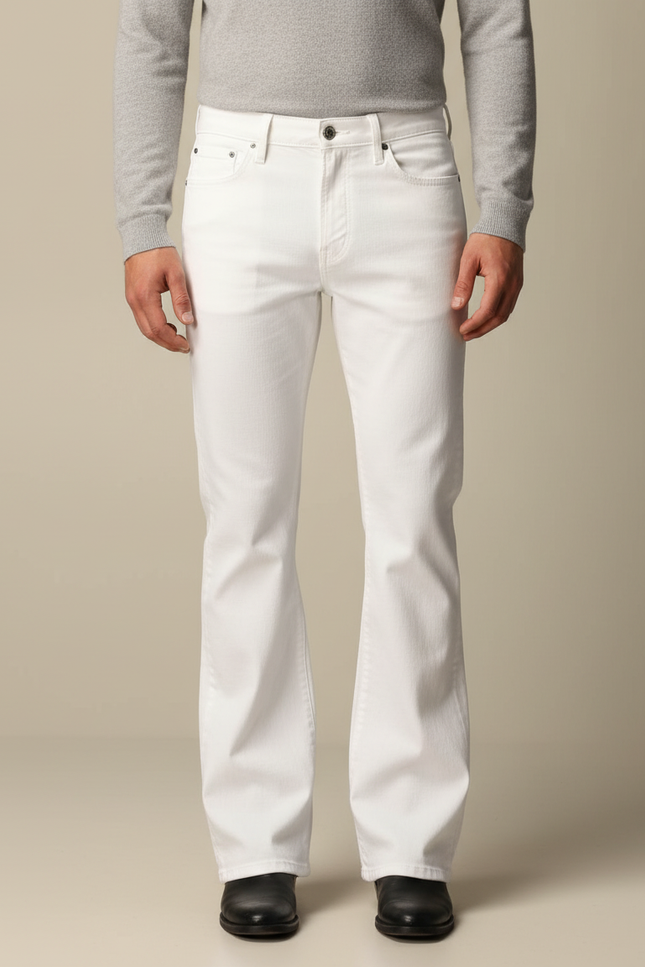 Pantalon Jean Patte D'éléphant Homme - Blanc