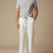 Pantalon Patte D'Éléphant Blanc Cassé Ample Décontracté Homme - Maille