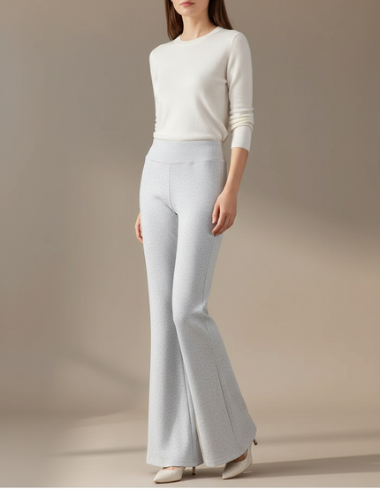 Pantalon Patte D'Éléphant Gris Évasé Confortable Décontracté Femme - Molleton