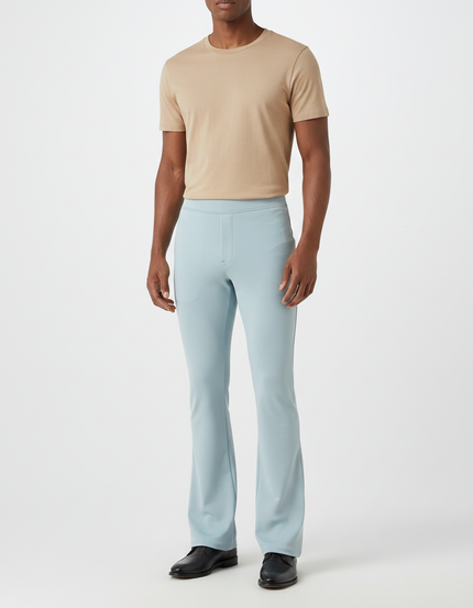 Pantalon Patte D'Éléphant Bleu Clair Évasé Ajusté Homme - Polyester