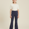 Pantalon Patte D'Éléphant Bleu Marine Confortable Évasé Fille - Molleton