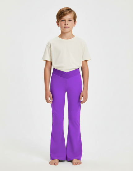 Pantalon Patte D'Éléphant Violet Élastique Confortable Unisexe - Polyester