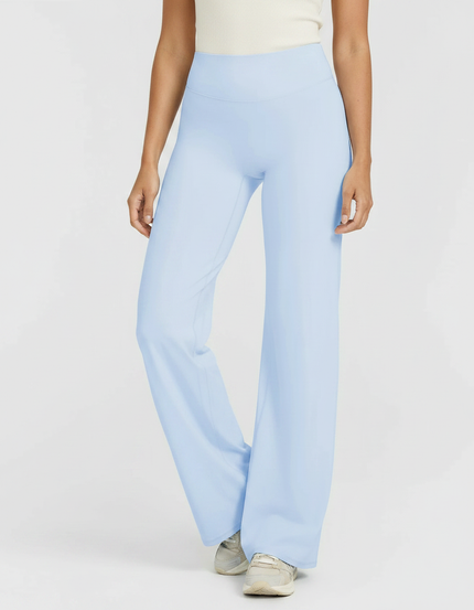 Pantalon Patte D'Éléphant Bleu Ciel Taille Haute Fluide Confortable - Maille