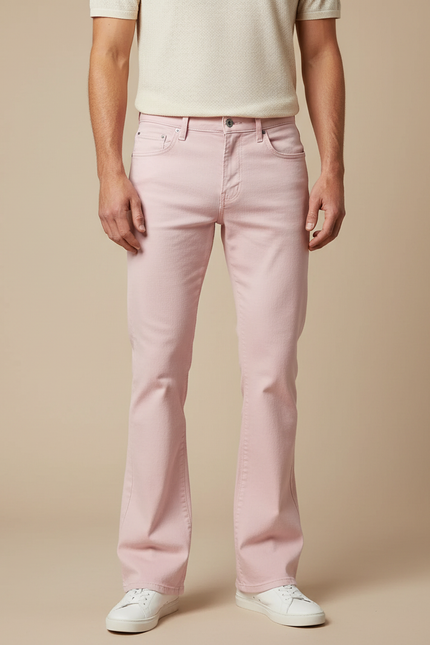 Pantalon Rose Patte D'éléphant - Jean
