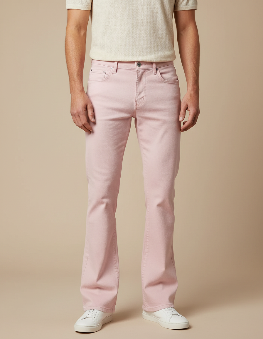 Pantalon Rose Patte D'éléphant - Jean