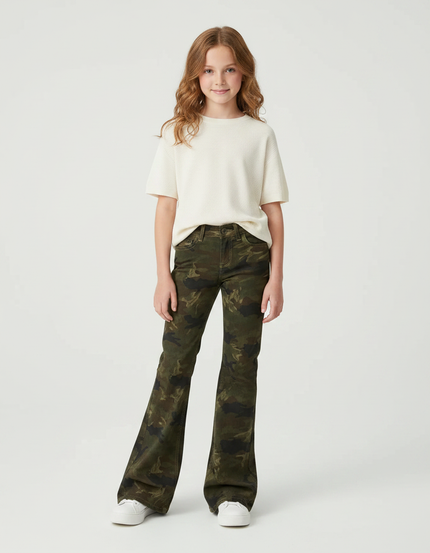 Pantalon Patte D'Éléphant Camouflage Évasé Enfant Décontracté - Multicolore Toile