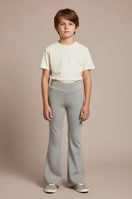 Pantalon Patte D'éléphant Ensemble - Gris Molleton