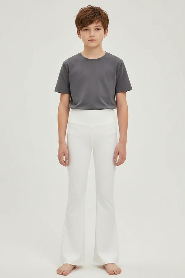 Pantalon Patte D'Éléphant Blanc Élastique Confortable Enfant - Polyester