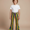 Pantalon Patte D'Éléphant Rayé Multicolore Garçon Évasé Décontracté - Jean