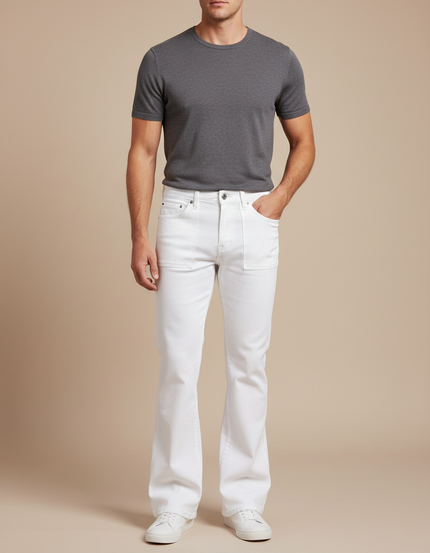Pantalon Jeans Patte D'éléphant - Blanc