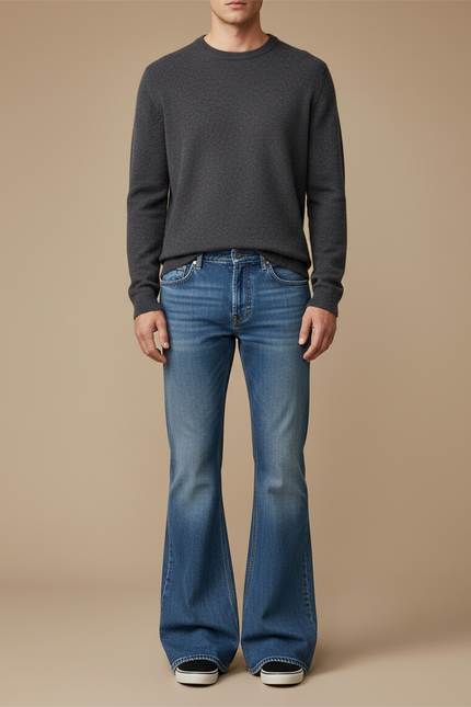 Combinaison Pantalon Patte D'éléphant - Bleu Jean