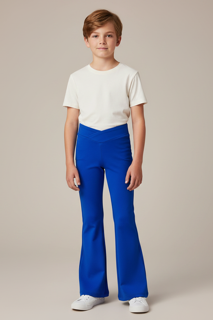 Pantalon Patte D'Éléphant Bleu Royal Élastique Danse Unisexe - Polyester