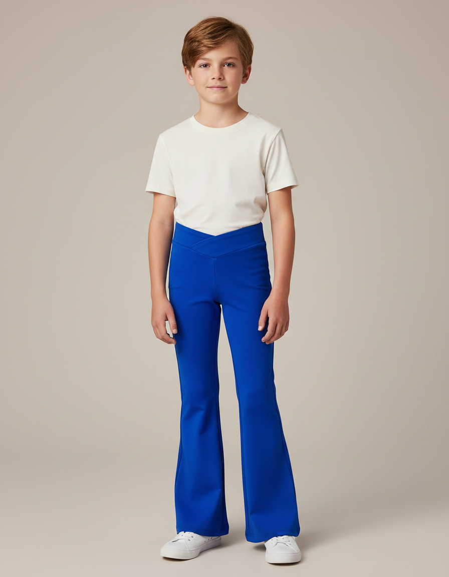 Pantalon Patte D'Éléphant Bleu Royal Élastique Danse Unisexe - Polyester