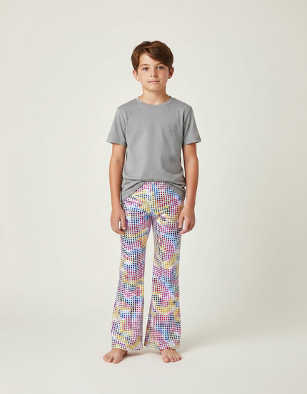 Pantalon Patte D'Éléphant Coloré Imprimé Pois Évasé Enfant - Multicolore Polyester