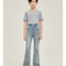 Pantalon Patte D'Éléphant Bleu Denim Étoiles Évasé Enfant - Jean