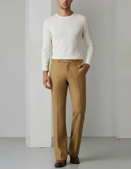 Pantalon Patte D'Éléphant Beige Homme Fluide Élégant - Gabardine