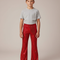 Pantalon Patte D'Éléphant Rouge Paillettes Évasé Enfant - Polyester